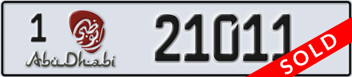 abu dhabi License Plate Number 21011 Code 1