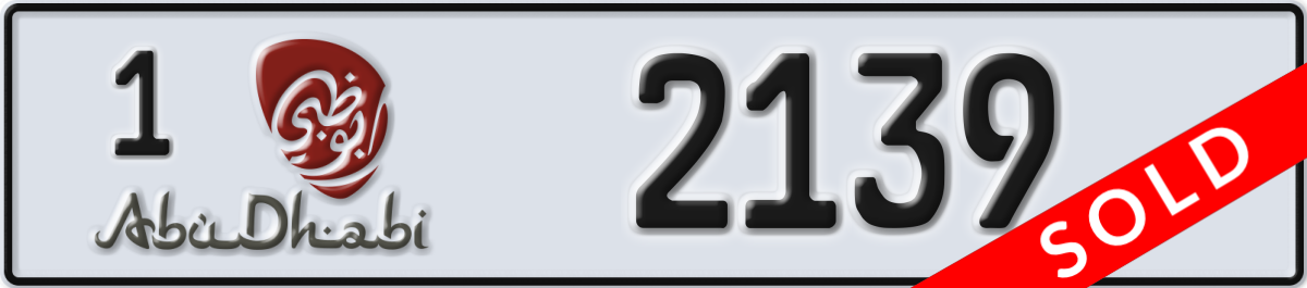 abu dhabi License Plate Number 2139 Code 1