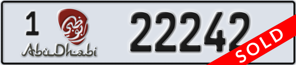abu dhabi License Plate Number 22242 Code 1