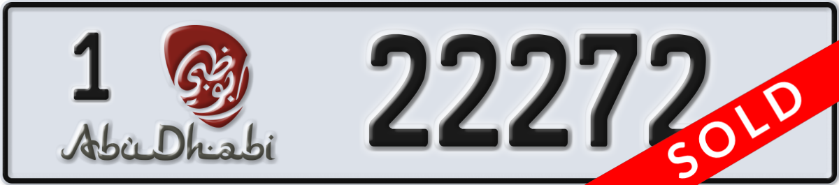 abu dhabi License Plate Number 22272 Code 1