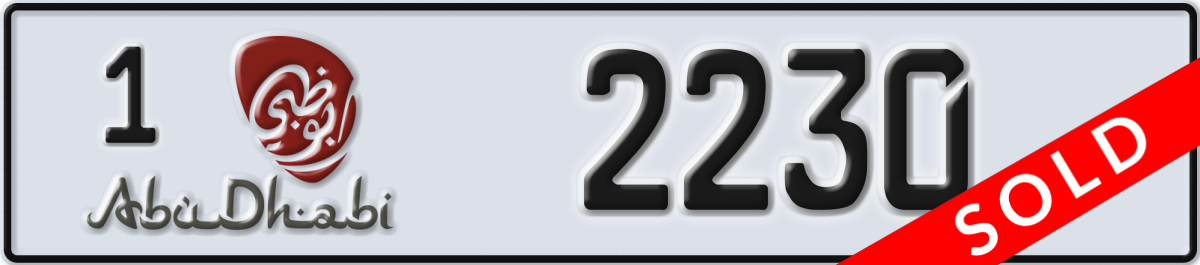 abu dhabi License Plate Number 2230 Code 1