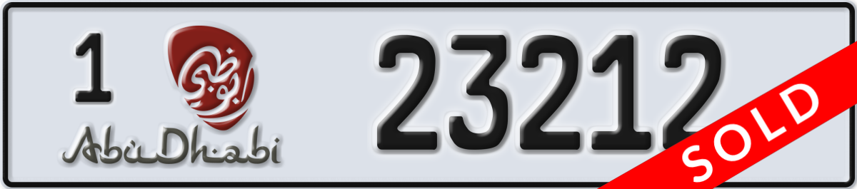 abu dhabi License Plate Number 23212 Code 1