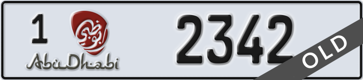 abu dhabi License Plate Number 2342 Code 1