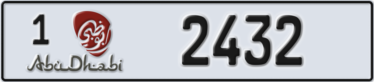 abu dhabi License Plate Number 2432 Code 1