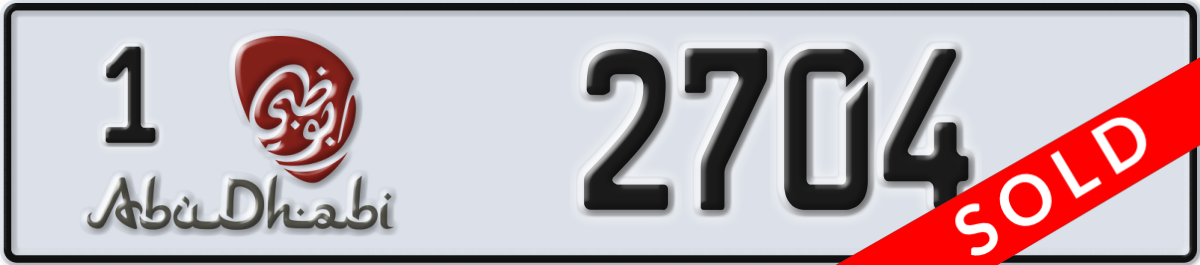 abu dhabi License Plate Number 2704 Code 1