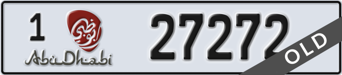 abu dhabi License Plate Number 27272 Code 1