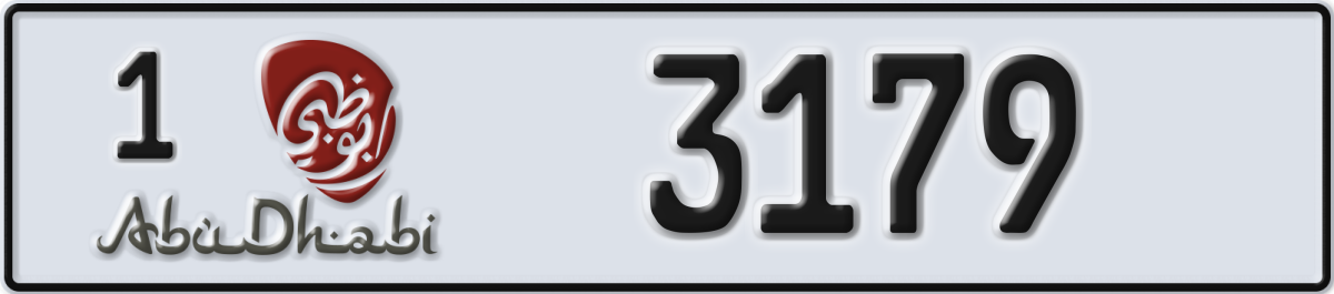 abu dhabi License Plate Number 3179 Code 1