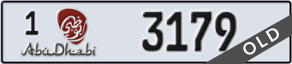 abu dhabi License Plate Number 3179 Code 1