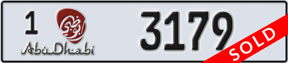 abu dhabi License Plate Number 3179 Code 1