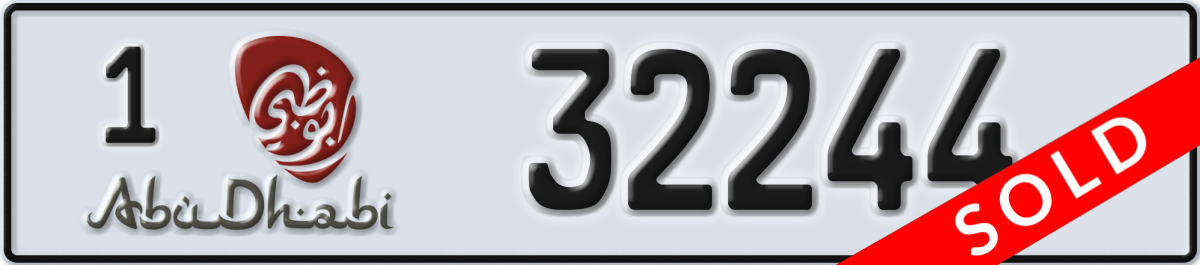 abu dhabi License Plate Number 32244 Code 1