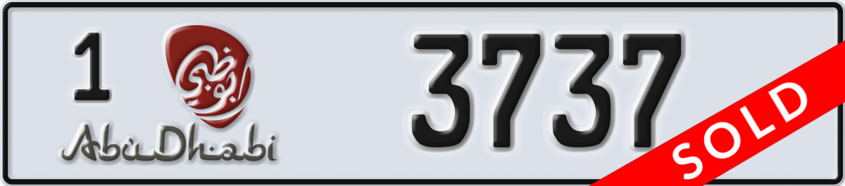 abu dhabi License Plate Number 3737 Code 1
