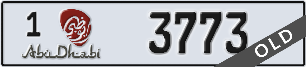 abu dhabi License Plate Number 3773 Code 1