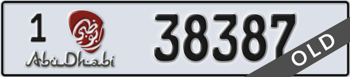 abu dhabi License Plate Number 38387 Code 1
