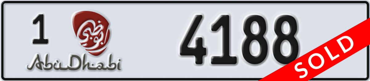 abu dhabi License Plate Number 4188 Code 1