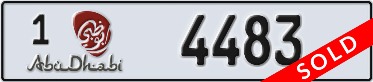 abu dhabi License Plate Number 4483 Code 1