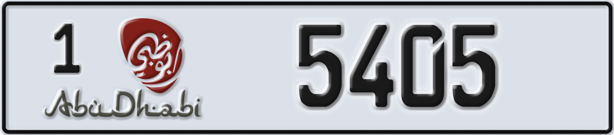 abu dhabi License Plate Number 5405 Code 1