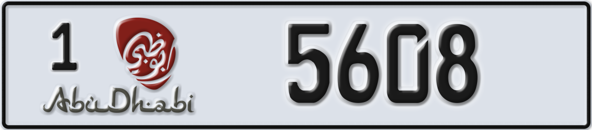 abu dhabi License Plate Number 5608 Code 1
