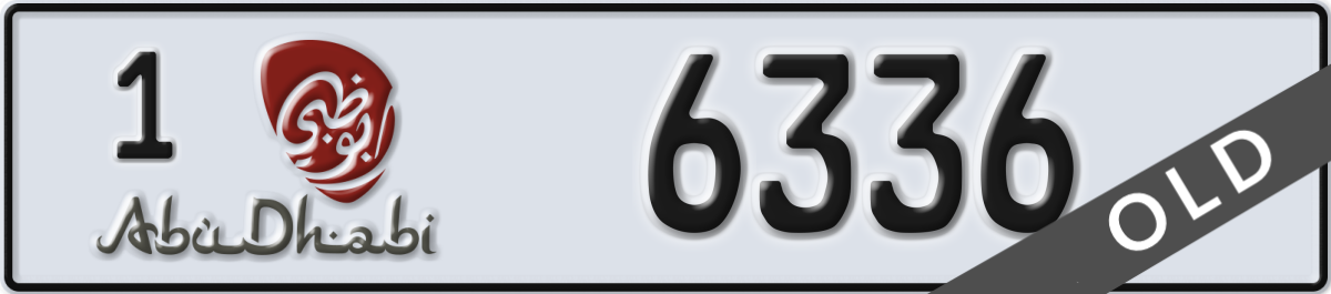 abu dhabi License Plate Number 6336 Code 1