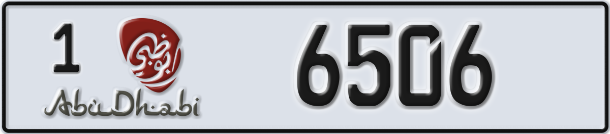 abu dhabi License Plate Number 6506 Code 1