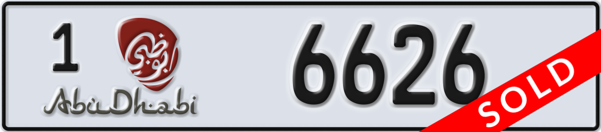 abu dhabi License Plate Number 6626 Code 1