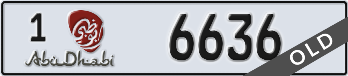 abu dhabi License Plate Number 6636 Code 1