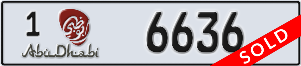 abu dhabi License Plate Number 6636 Code 1