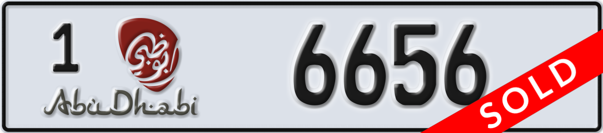 abu dhabi License Plate Number 6656 Code 1