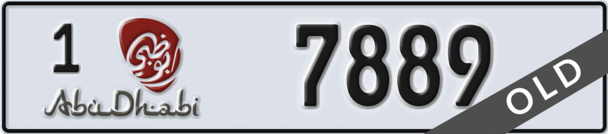 abu dhabi License Plate Number 7889 Code 1