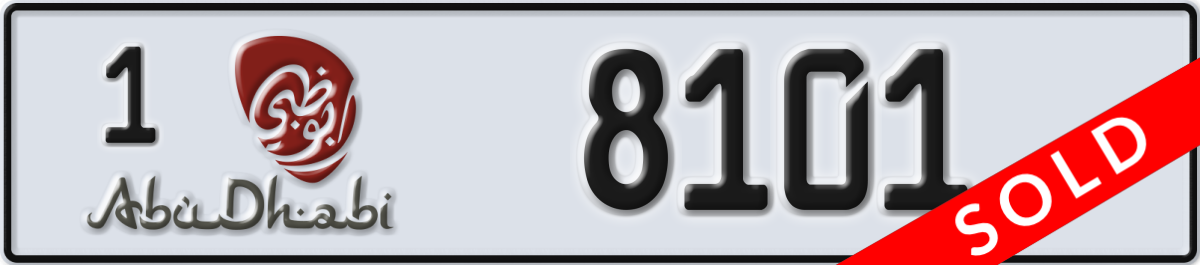 abu dhabi License Plate Number 8101 Code 1