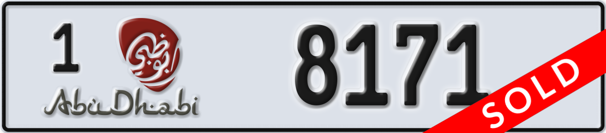 abu dhabi License Plate Number 8171 Code 1