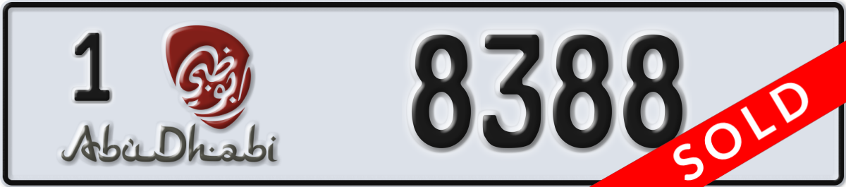 abu dhabi License Plate Number 8388 Code 1