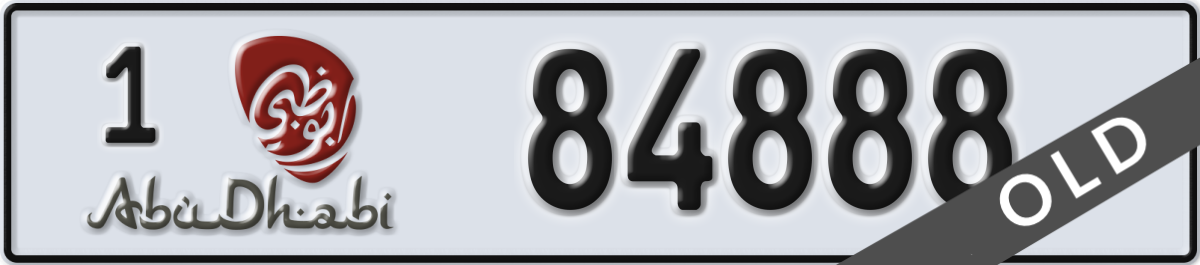abu dhabi License Plate Number 84888 Code 1