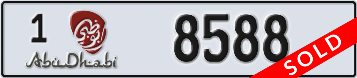 abu dhabi License Plate Number 8588 Code 1
