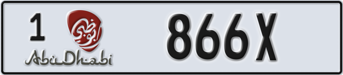 abu dhabi License Plate Number 866X Code 1