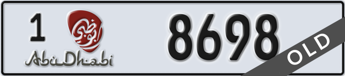 abu dhabi License Plate Number 8698 Code 1