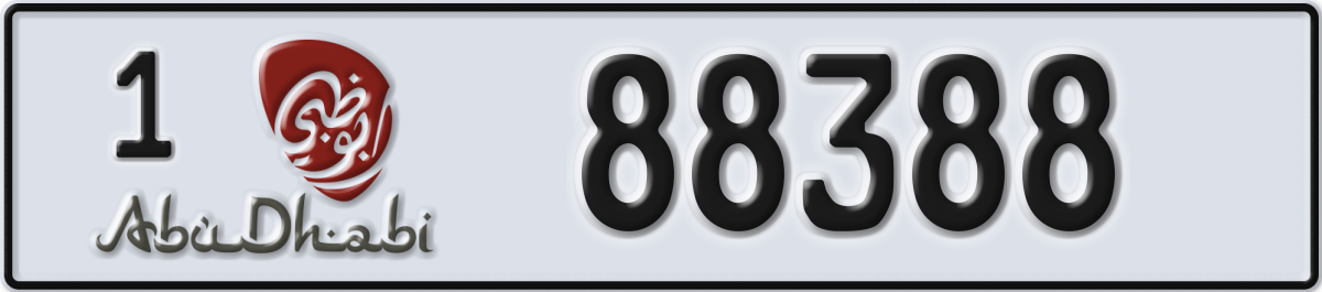 abu dhabi License Plate Number 88388 Code 1