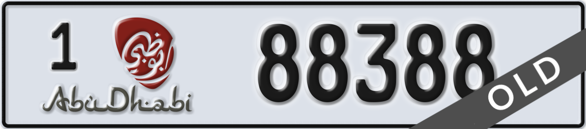 abu dhabi License Plate Number 88388 Code 1