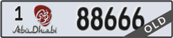 abu dhabi - code - 1 - number -88666