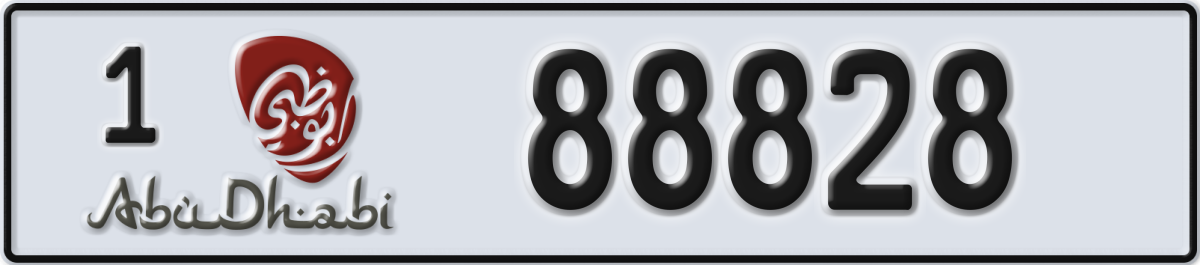 abu dhabi License Plate Number 88828 Code 1