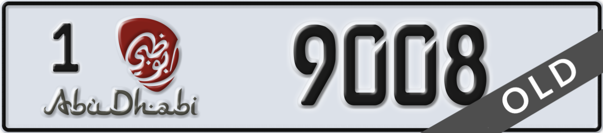 abu dhabi License Plate Number 9008 Code 1