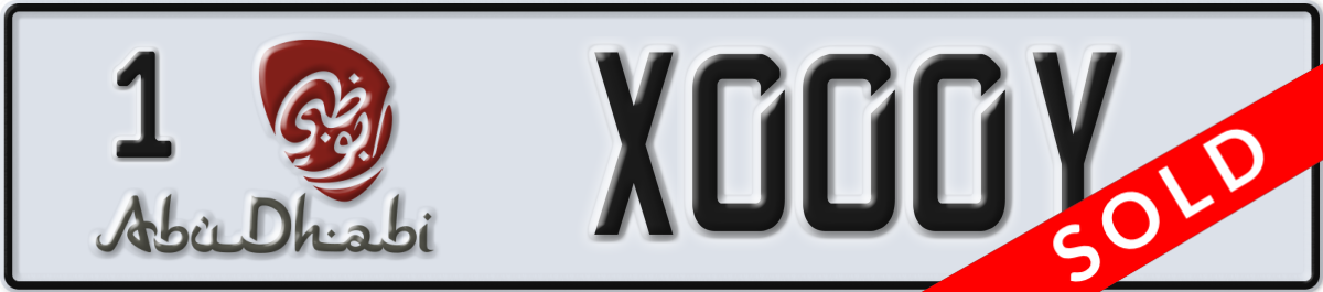 abu dhabi License Plate Number X000Y Code 1