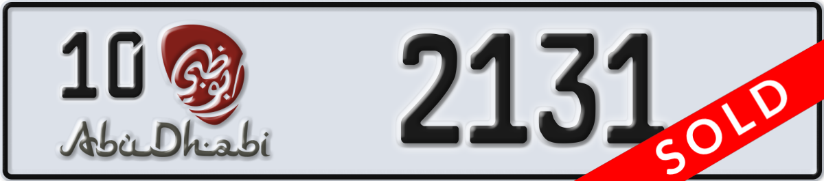 abu dhabi License Plate Number 2131 Code 10