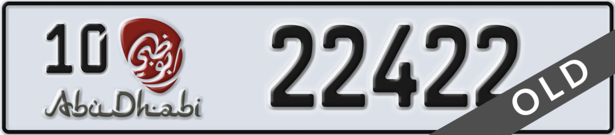 abu dhabi License Plate Number 22422 Code 10