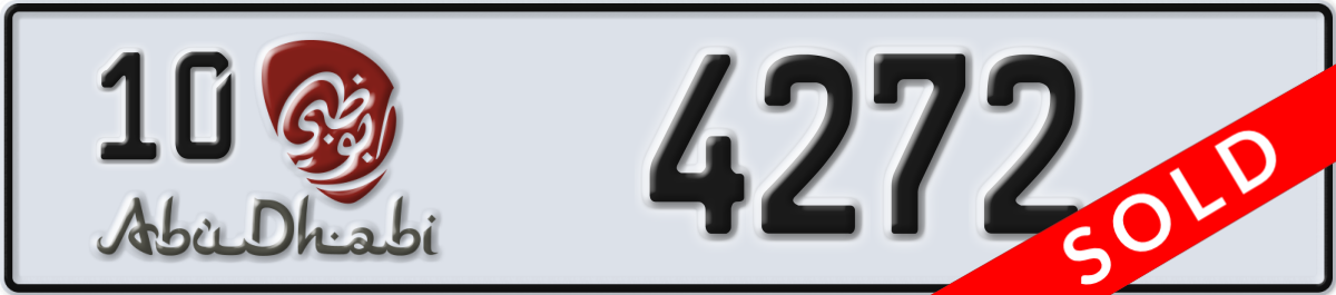 abu dhabi License Plate Number 4272 Code 10