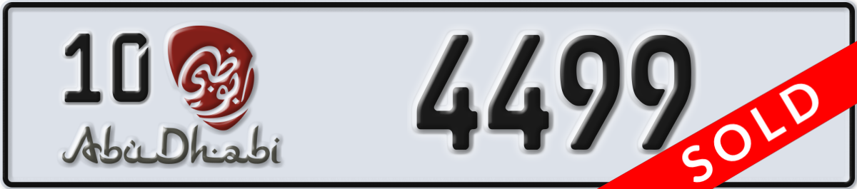 abu dhabi License Plate Number 4499 Code 10
