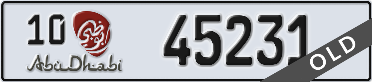 abu dhabi License Plate Number 45231 Code 10