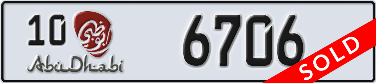 abu dhabi License Plate Number 6706 Code 10