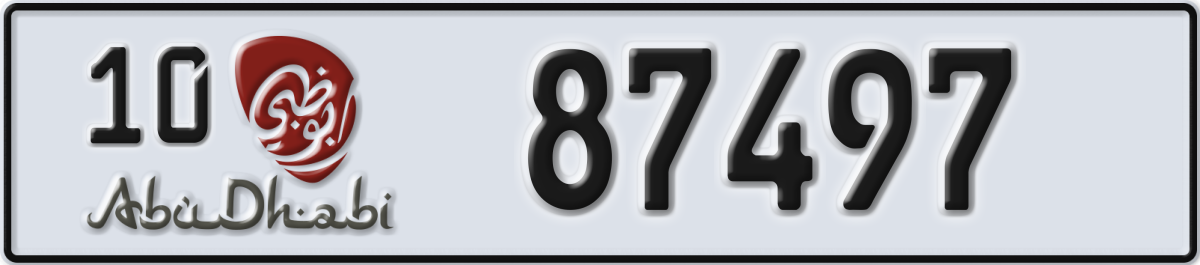 abu dhabi License Plate Number 87497 Code 10