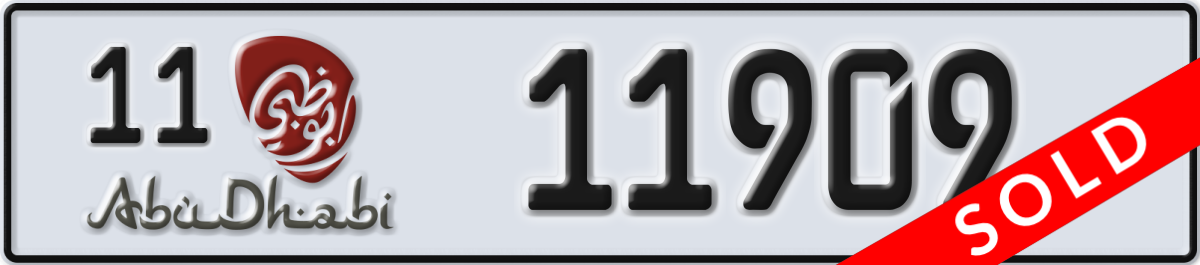 abu dhabi License Plate Number 11909 Code 11