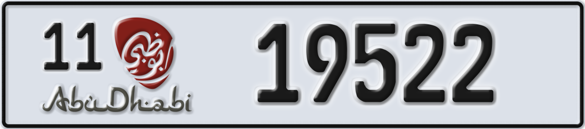 abu dhabi License Plate Number 19522 Code 11